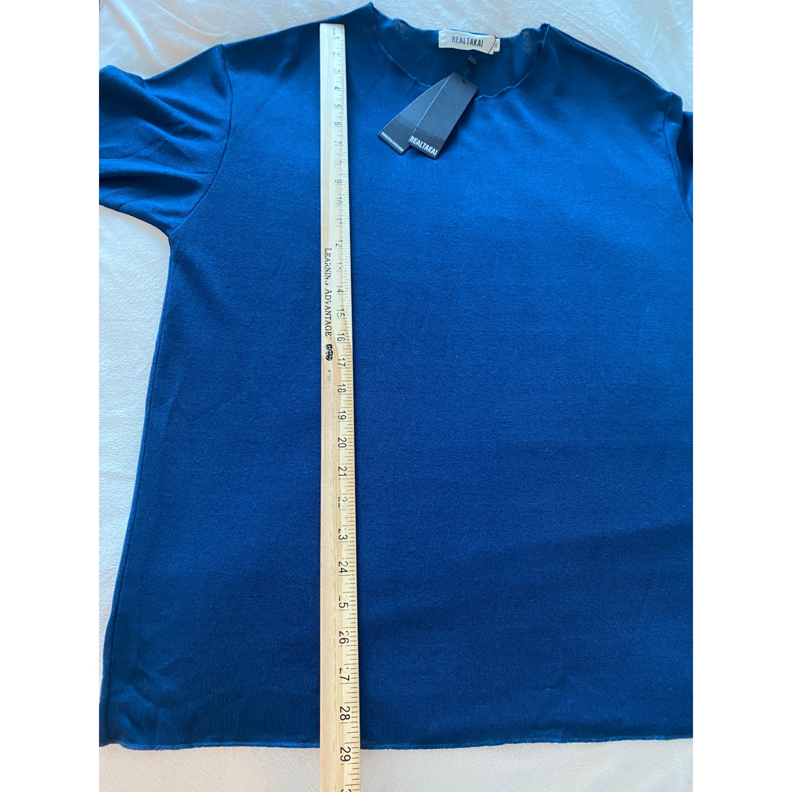 Realtakai Men Xl Blue Nwt Sheer Long Sleeve Lightweight Knit Top — image 6 of 7